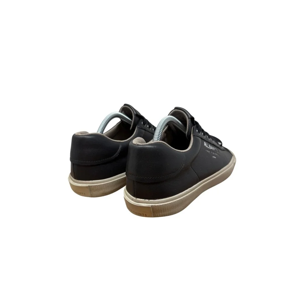 AllSaints Underground LT Sneaker Mens 9 Black Leather Low Top Logo Trainers